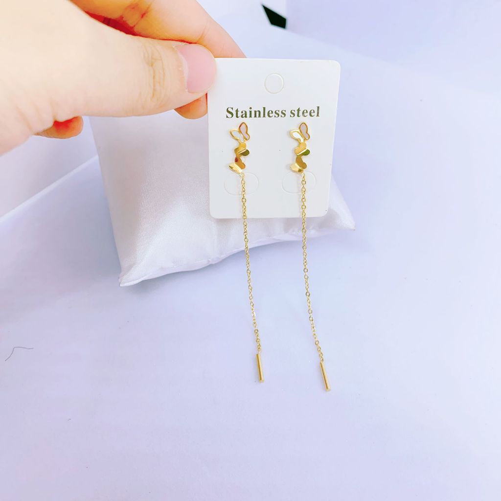 Jual Anting Tusuk Titanium Jurai Wanita Fashion Korean Gold 24k Motif