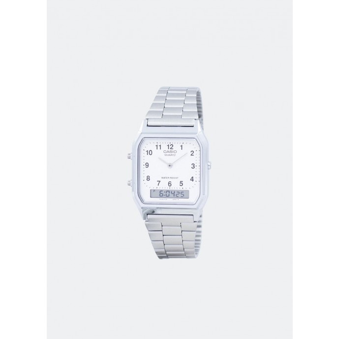 Jual Jam Tangan Casio Digital Analog Silver Stainless Steel Strap