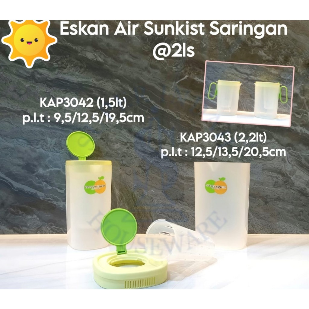 Jual Tempat Air Dengan Saringan Teko Air Golden Sunkist Eskan Air