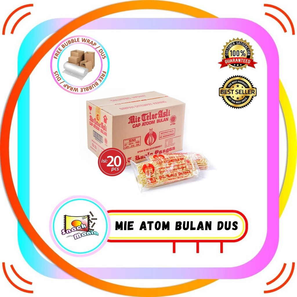 Jual Mie Telor Asli Cap Atom Bulan Gr X Pcs Dus Shopee Indonesia