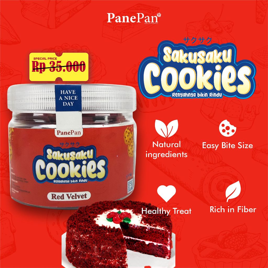 Jual Sakusaku Cookies By Panepan Gr Red Velvet Kukis Kue Cemilan