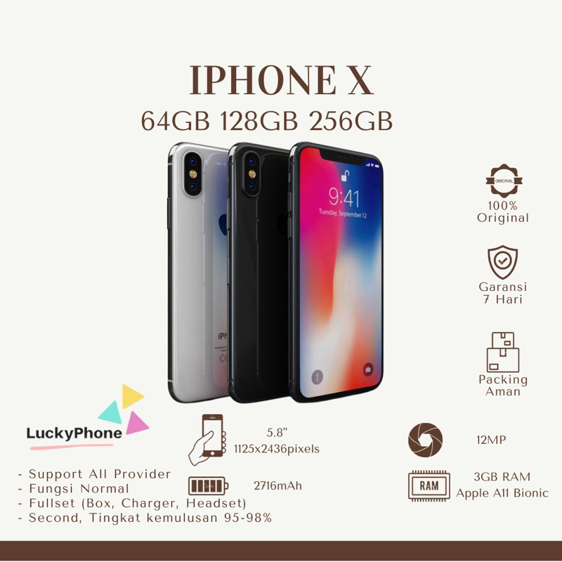 Jual Iphone X Gb Gb Second Bekas Original Fullset Shopee Indonesia