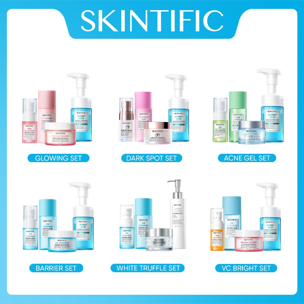 Jual Skintific 4pcs Paket Skincare With Serum Low PH Cleanser