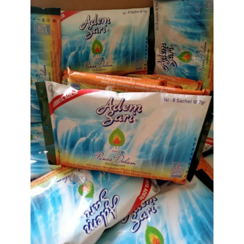 Jual ADEM SARI Kemasan 7gr 1 Pack Isi 8sachet Minuman Untuk Panas Dalam