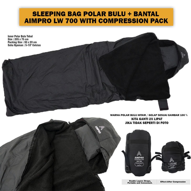 Jual Aimpro Sleeping Bag Polar Bulu Extra Tebal Selimut Kemping