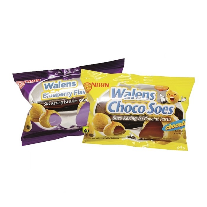 Jual Nissin Walens Choco Soes Blueberry Soes Kering Mini Isi Krim