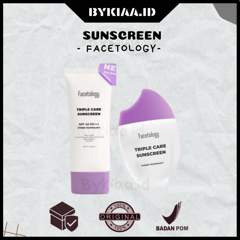 Jual 100ML Readystock Facetology Triple Care Sunscreen Shopee Indonesia