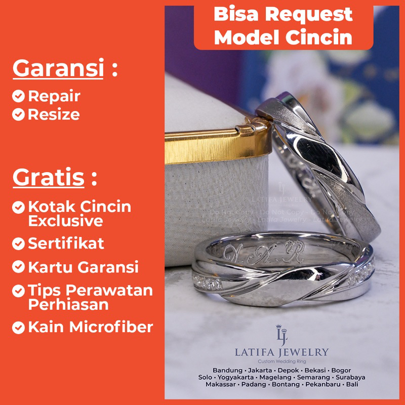 Jual Cincin Tunangan Couple Perak Silver Bergaransi Gratis Tulis