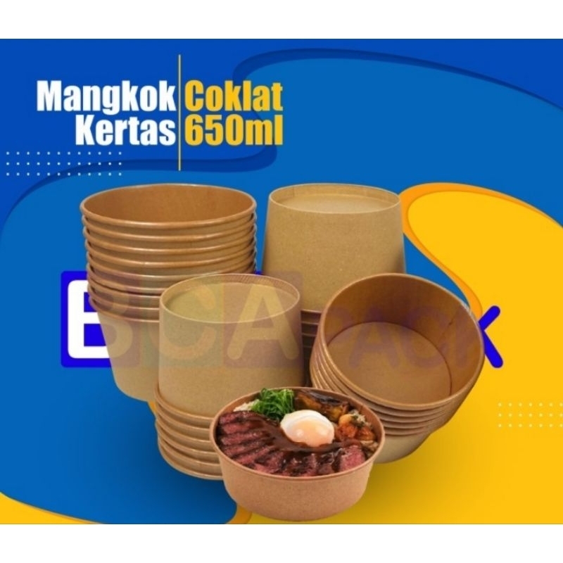 Jual Paper Bowl Kraft Ml Mangkok Kertas Coklat Ml Isi Pcs