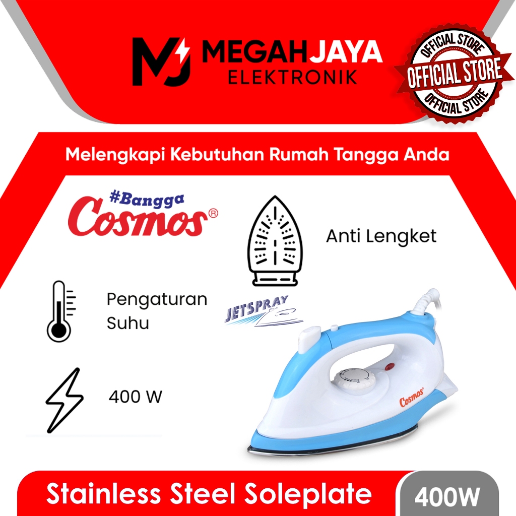 Jual COD READY COSMOS SETRIKA JETSPRAY STAINLESS STEEL CIS 438 CIS