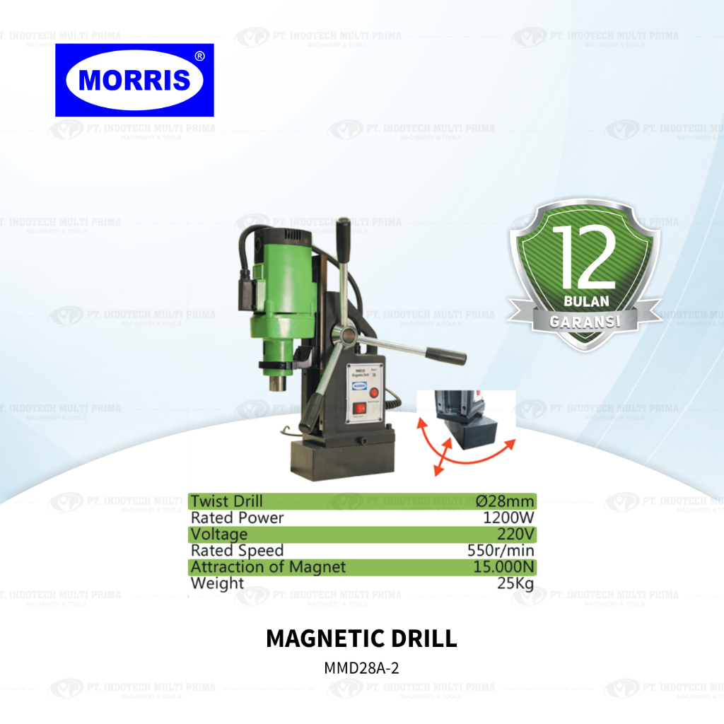 Jual Morris Magnetic Drill Mesin Bor Magnet MMD Bisa Diputar Gransi 12