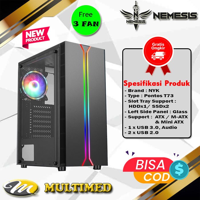 Jual Casing Pc Gaming Pontos T Atx Nyk Rgb Shopee Indonesia