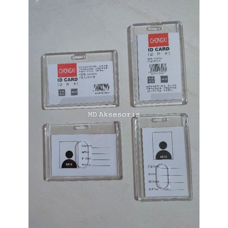 Jual Tempat Id Card Akrilik Transparan Holder Id Card Acrylic Id Card