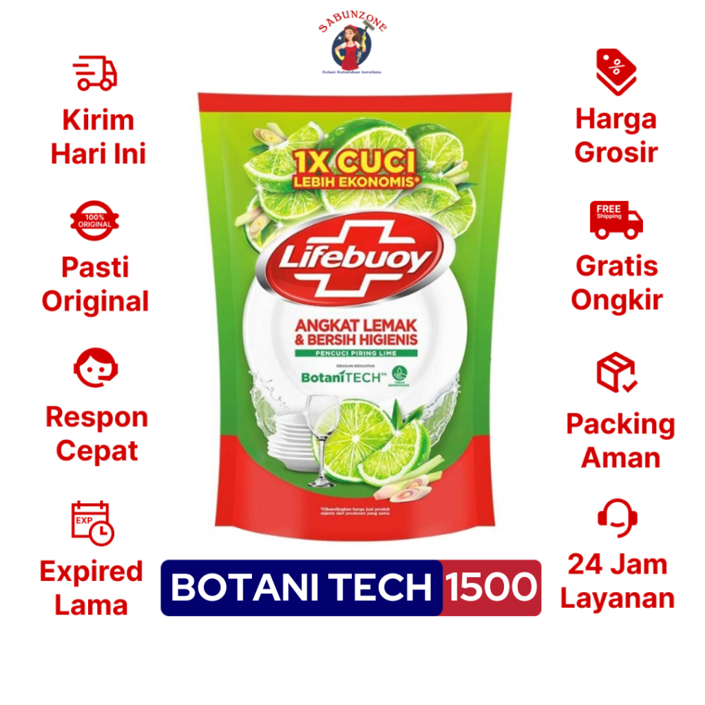 Jual Sabun Pencuci Piring Lime Lifebuoy Botani Tech Refill Ml