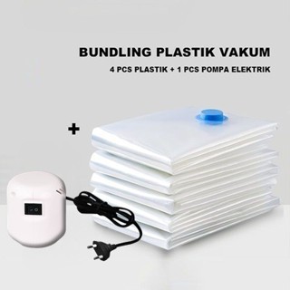 Jual PAKET TERMURAH PLASTIK VACUUM BAG BAJU POMPA LISTRIK MUDIK