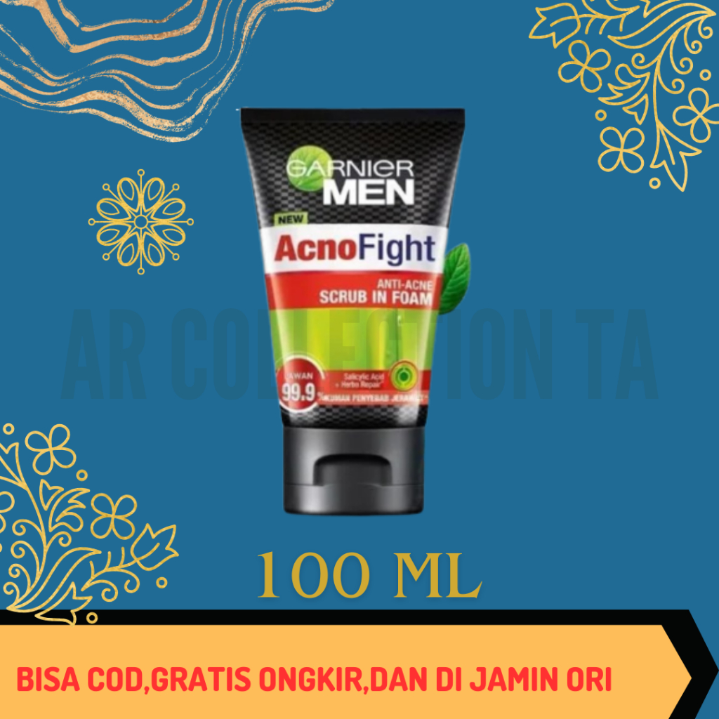 Jual 100 Ml Garnier Men Acno Fight Anti Acne Scrub In Foam Facial