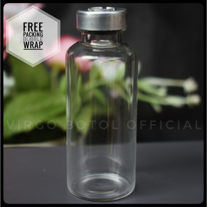 Jual Botol Kaca Vial Ml Tutup Karet Segel Aluminium Shopee Indonesia