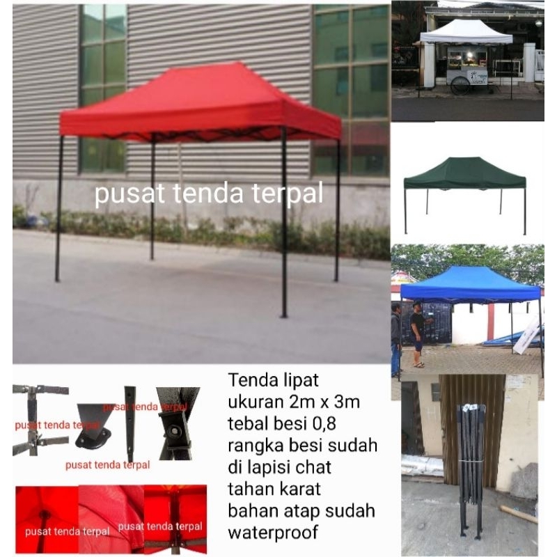 Jual Tenda Lipat Ukuran 2m X 3m Tebal Besi 0 8 Bahan Atap D420