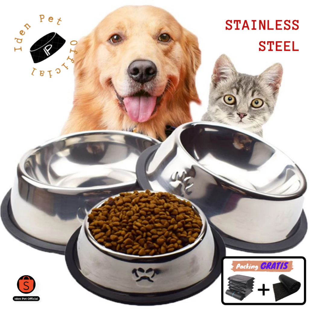 Jual Mangkok Tempat Makan Minum Anjing Kucing Stainless Steel Pet Bowl