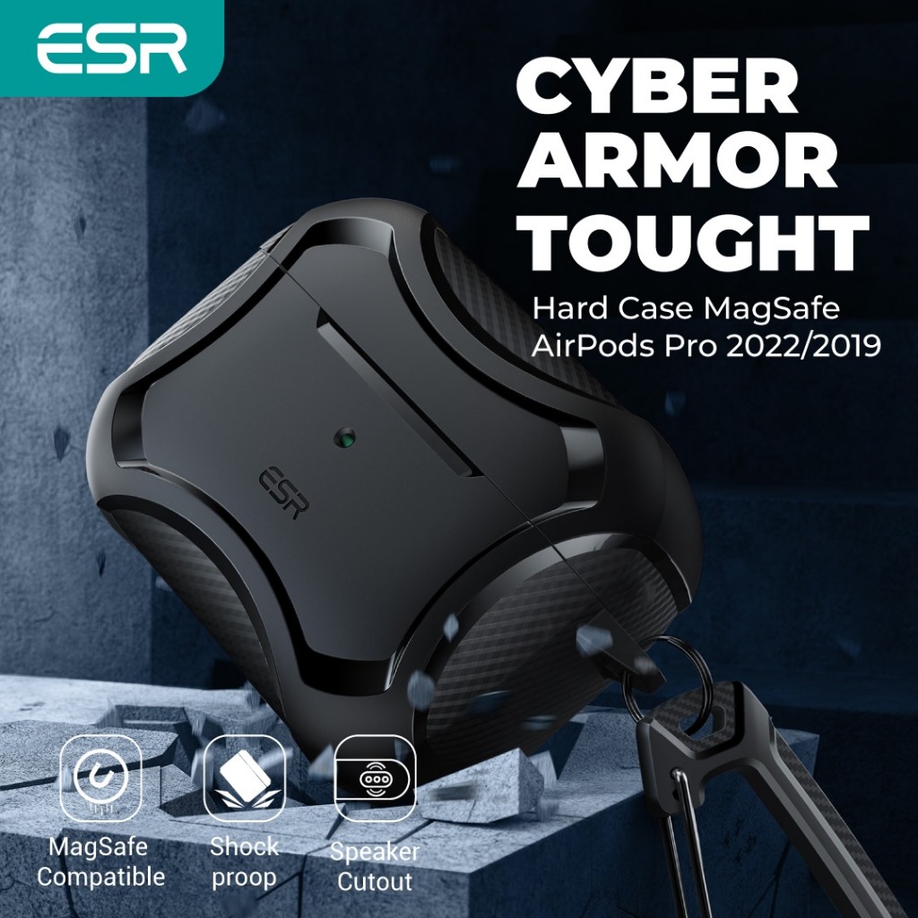 Jual Hard Case AirPods Pro ESR Cyber Armor Tough With Halolock