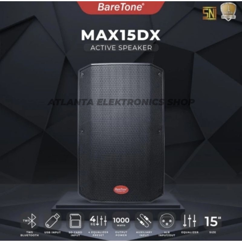 Jual BareTone MAX15DX MAX 15DX 15 Inch 1000 Watt Speaker Aktif Original