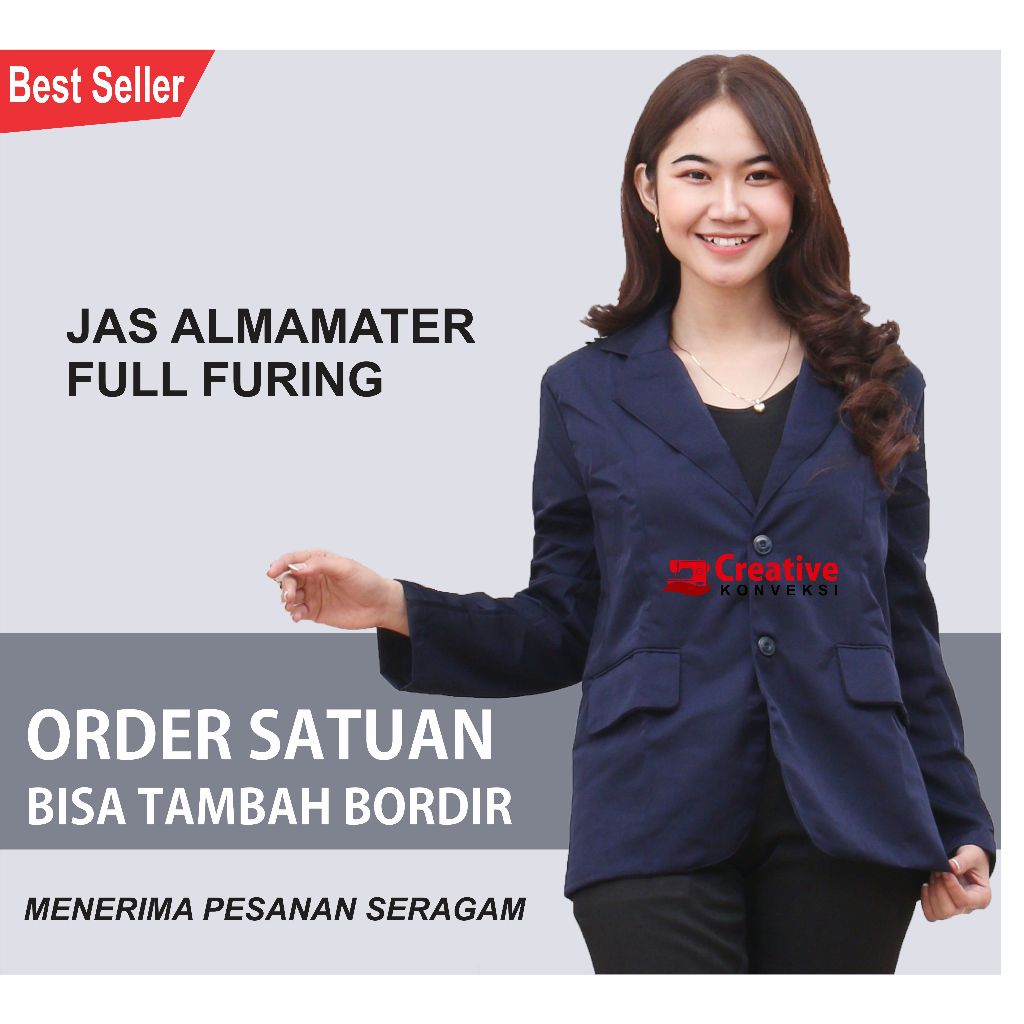 Jual Jas Almamater Warna Biru Dongker Navy Jas Sekolah Blazer Navy