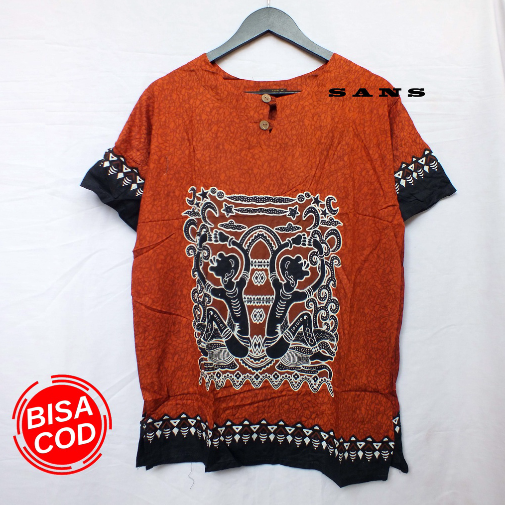 Jual BAJU DASHIKI UNISEX MOTIF DAYAK KALIMANTAN ASLI KAOS ASMAT