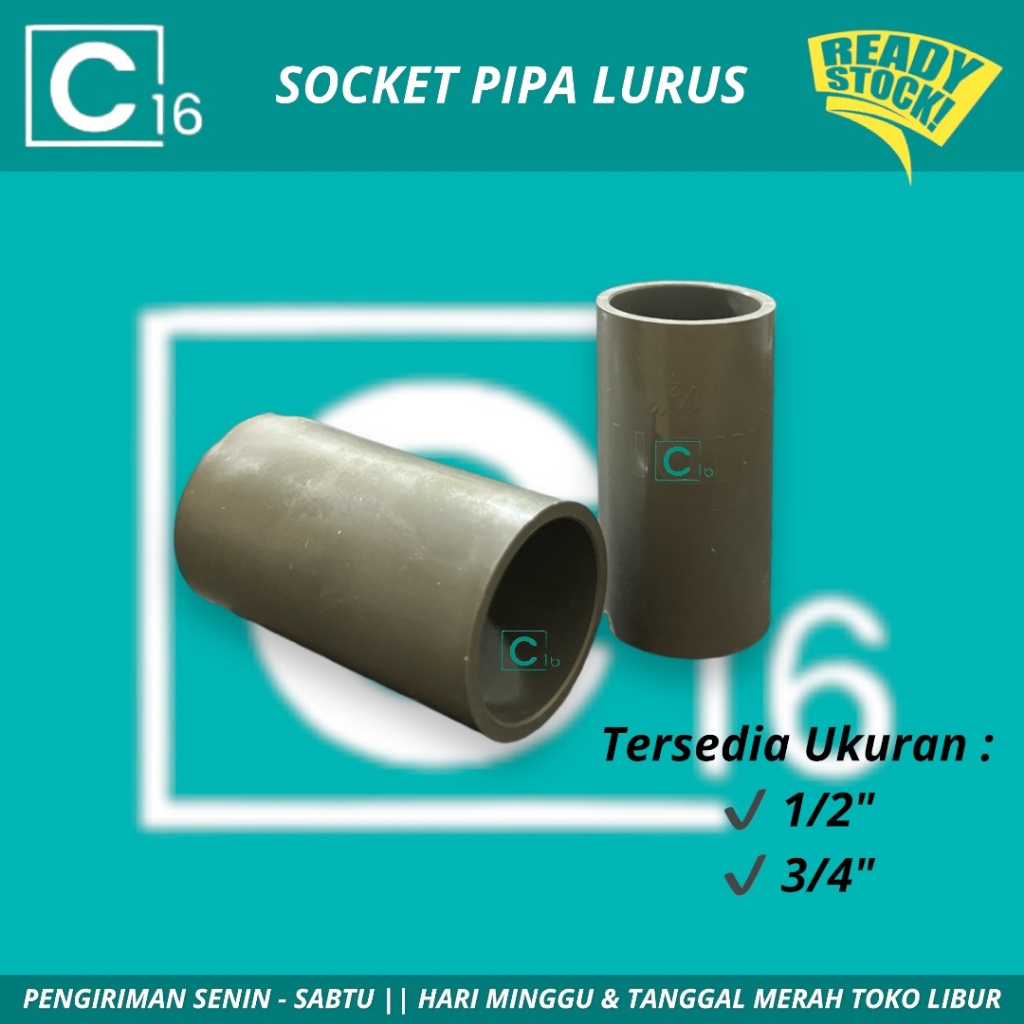 Jual Sok Pipa PVC 1 2 3 4 Sock Socket Sambungan Pipa Lurus Pvc 1 2 3