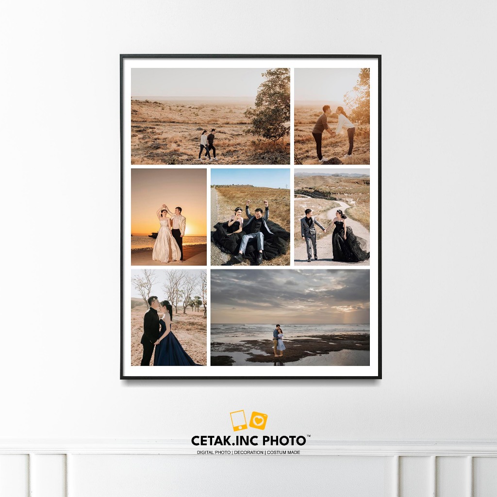 Jual Cetak Foto Kolase Bingkai Minimalis Photo Collage Print 12R