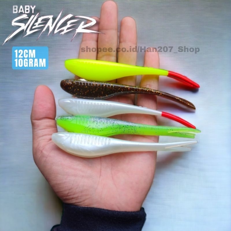 Jual Soft Lure Baby Silencer 12cm 10gram Umpan Casting Toman Gabus