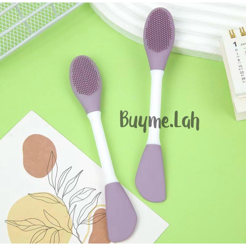 Jual 2in1 Kuas Masker Silicon Sikat Pembersih Brush Makeup Wajah