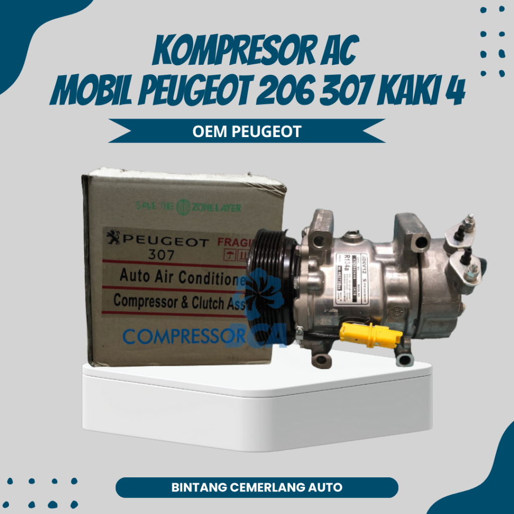 Jual COMPRESSOR KOMPRESOR AC Mobil Peugeot 206 307 Kaki 4 OEM PEUGEOT