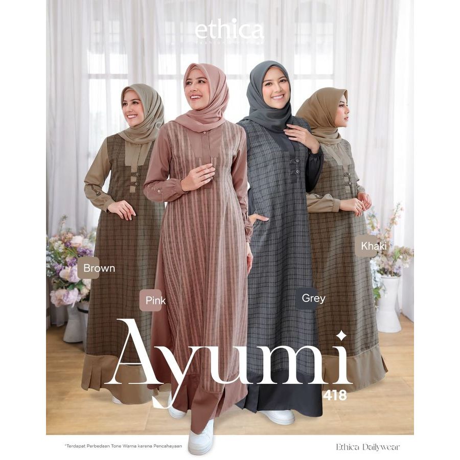 Jual GAMIS ETHICA AYUMI 418 DRESS TERBARU DAILY ADA 4 WARNA Shopee