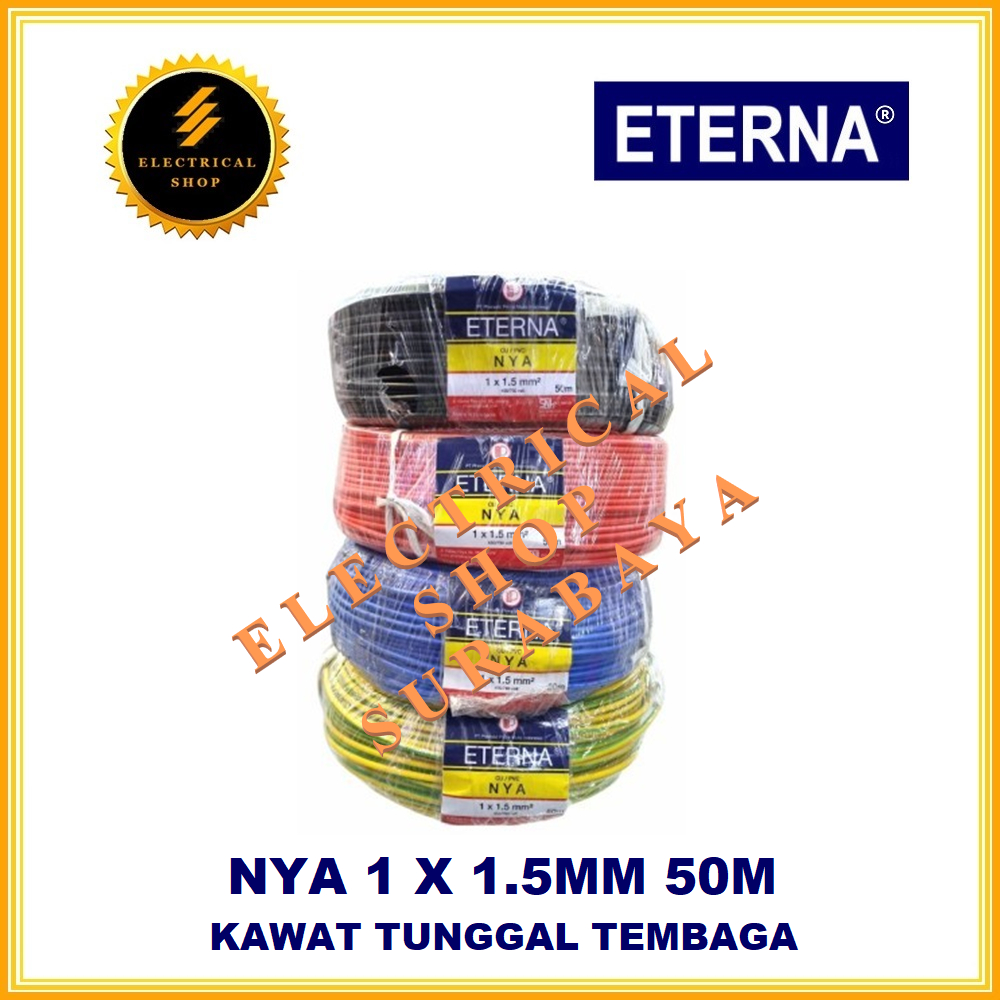 Jual ETERNA KABEL NYA 1X1 5 50M HITAM MERAH BIRU KUNING HIJAU HARGA