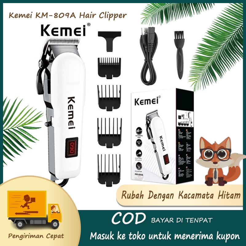 Jual Kemei KM 809A Hair Clipper Mesin Cukur Isi Ulang Alat Cukur Rambut