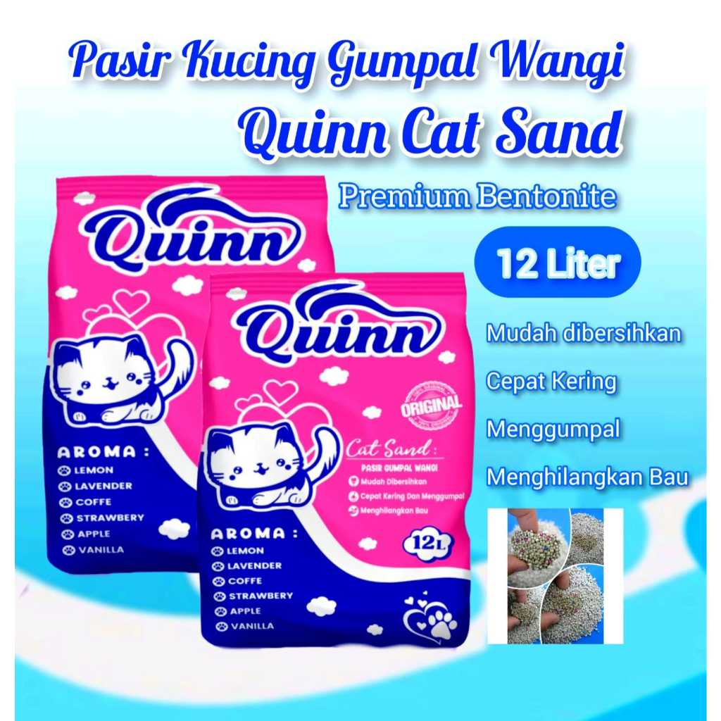 Jual Liter Quinn Cat Sand Pasir Kucing Gumpal Wangi Anti Bakteri