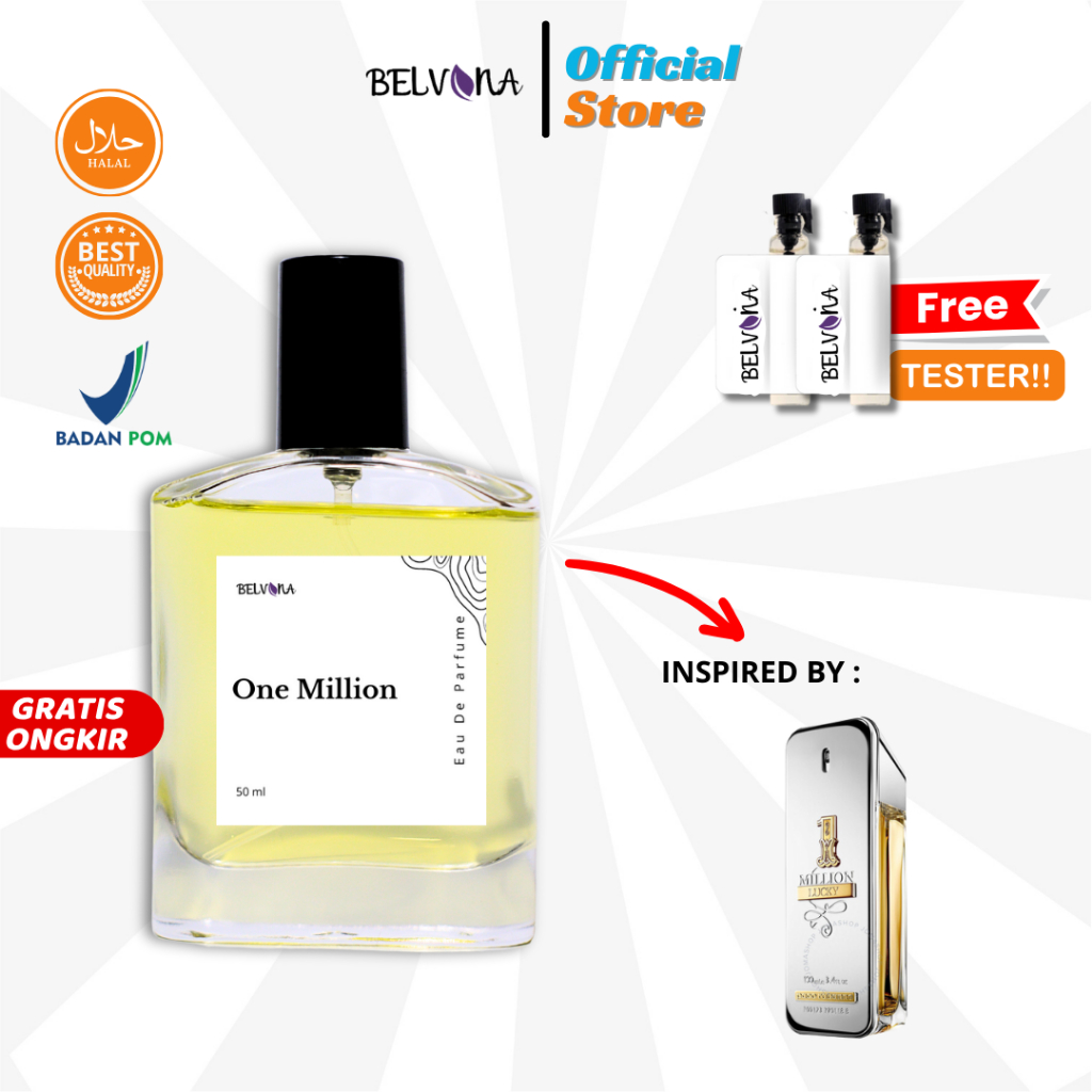 Jual Belvina Parfum Pria Garansi Tahan Lama Inspired By One Million