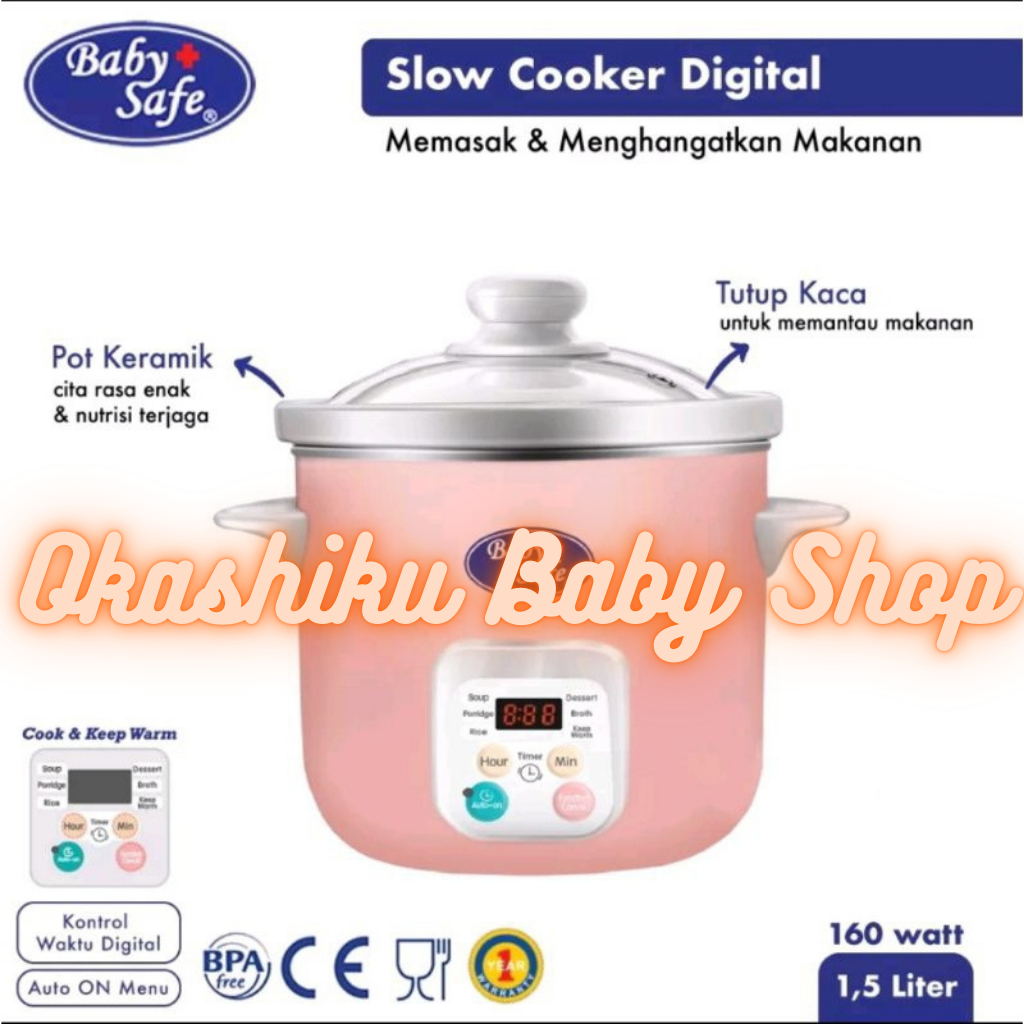 Jual Baby Safe Slow Cooker LB06D 1 5 Liter Digital Timer Food Processor