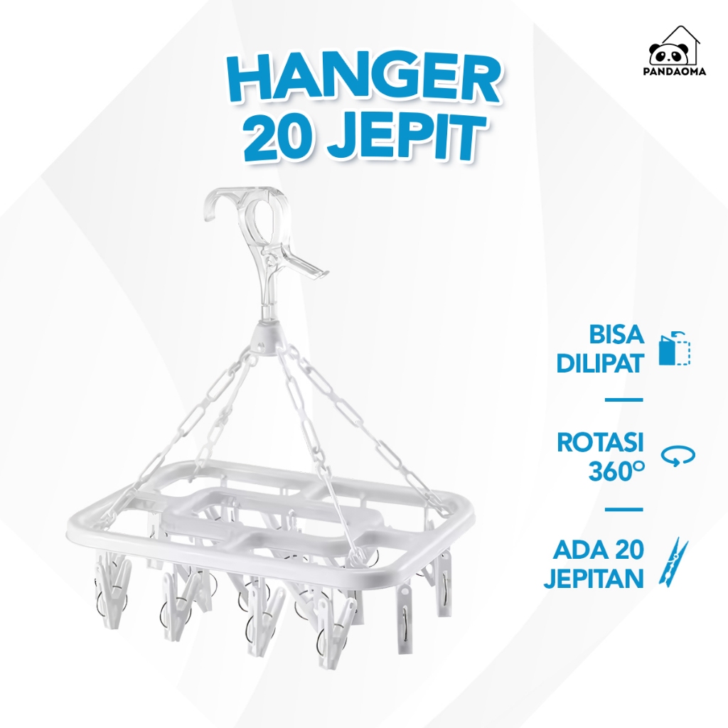 Jual Pandaoma Hanger Gantungan Jemuran Kaos Kaki Jemuran Baju Jepit