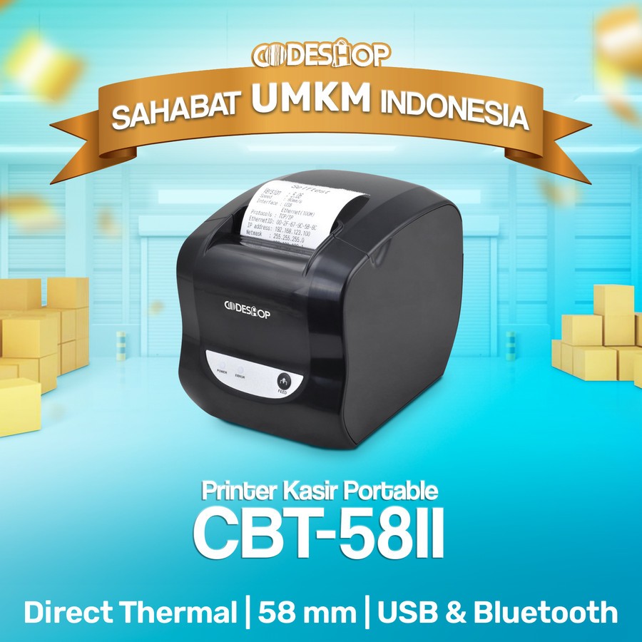 Jual Paket Printer Kasir Thermal Codeshop CBT 58II Bluetooth Shopee