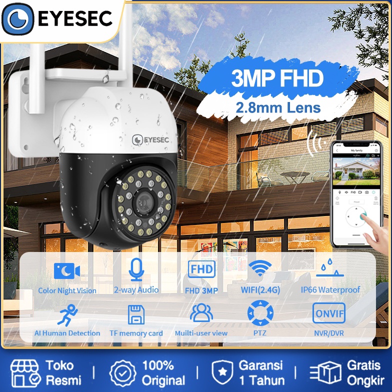 Jual Best Produk EYESEC 3MP FHD Kamera CCTV Outdoor Wifi 360 Derajat