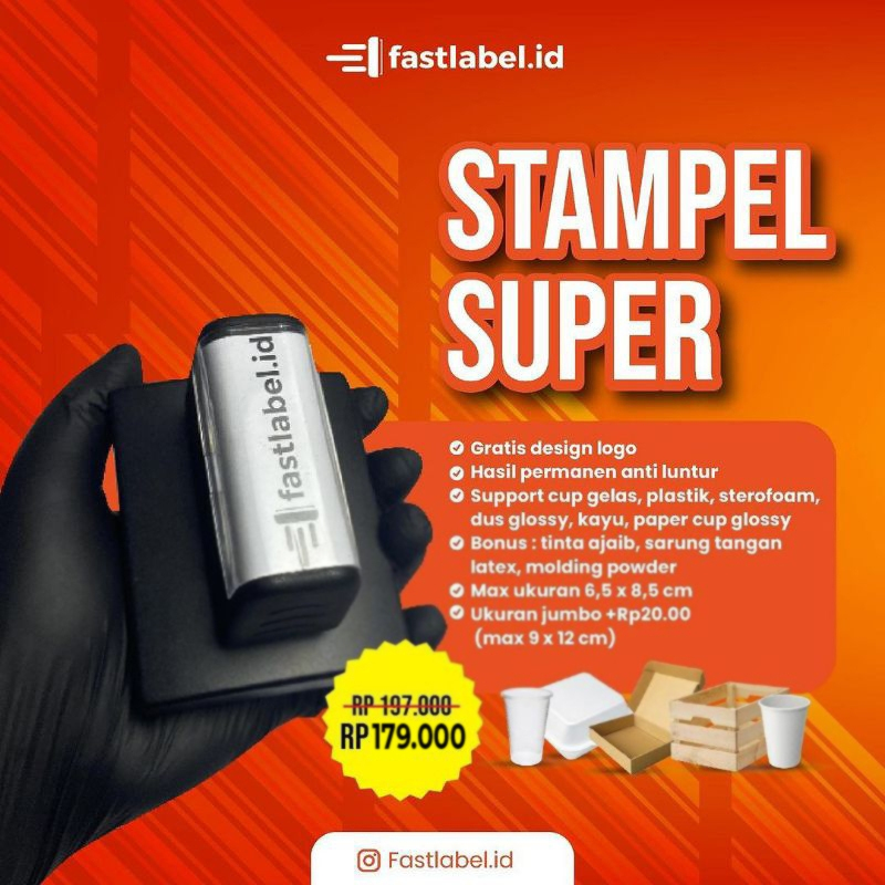 Jual Fastlabel Stempel Plastik Stempel Cup Stempel Permanen Sablon