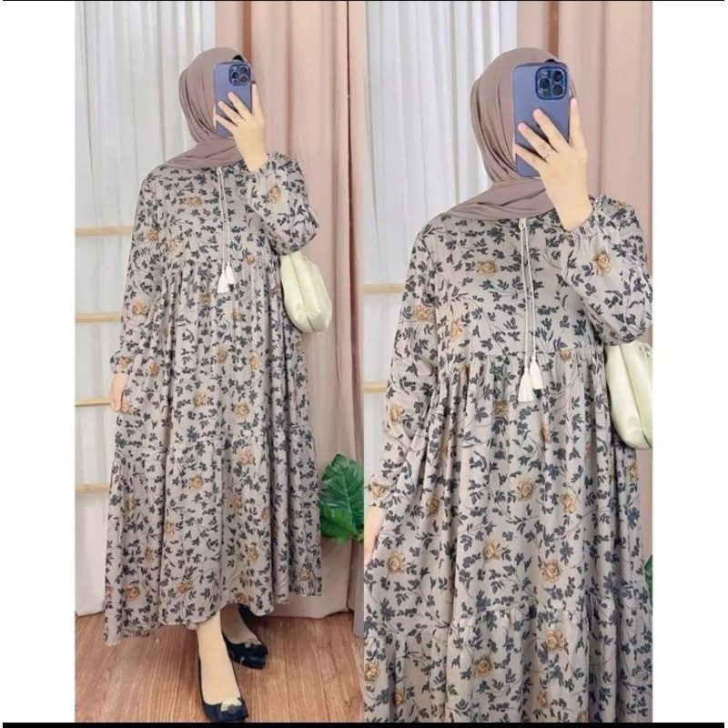 Jual MIDI DRESS WANITA RAYON GAMIS RAYON ADEM BUMIL BUSUI FRIENDLY