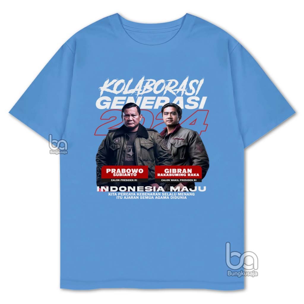 Jual Kaos Prabowo Gibran Presiden Kolaborasi Generasi Baju All