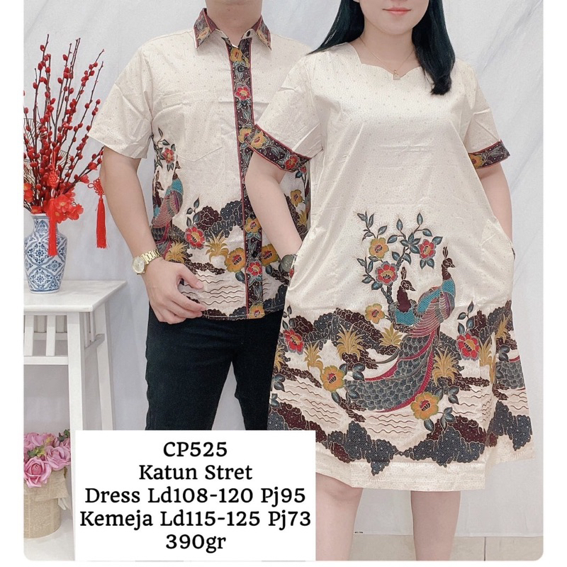 Jual Batik Couple Set Kemeja Dress Katun Stretch Premium 2120 566197