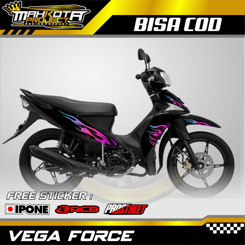 Jual STRIPING VARIASI YAMAHA VEGA FORCE DESAIN API STICKER LIST MOTOR