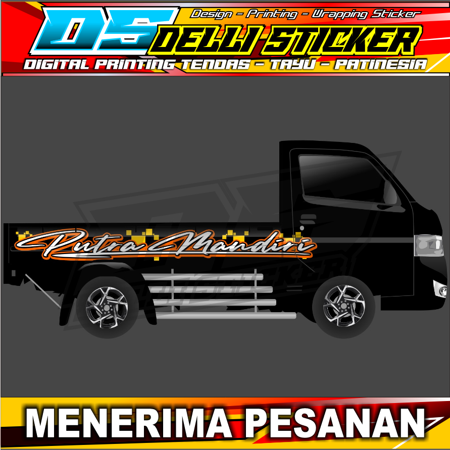 Jual Stiker Printing Bak Samping Kanan Kiri Pick Up New Carry Putra