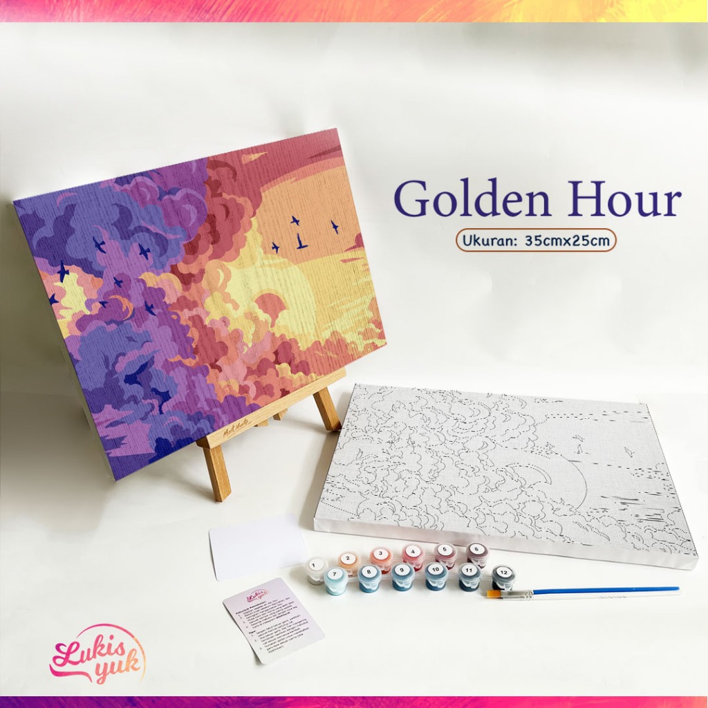 Jual Golden Hour Paint By Numbers Kit 35x25cm Cat Akrilik