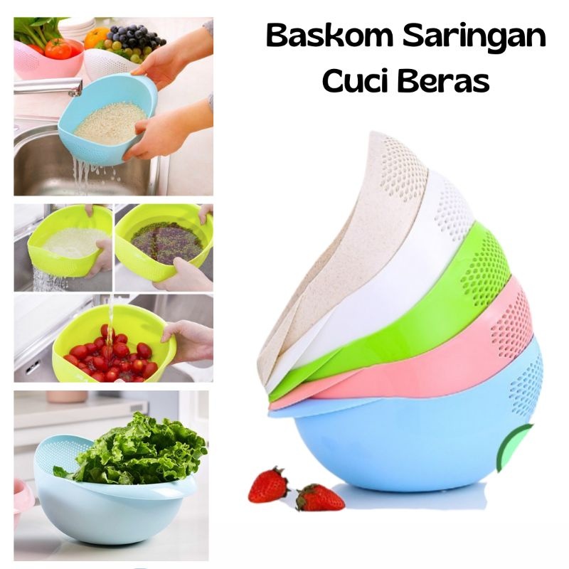 Jual WADAH CUCI BERAS BASKOM CUCI BERAS SAYUR BUAH ALAT CUCI BERAS DAN