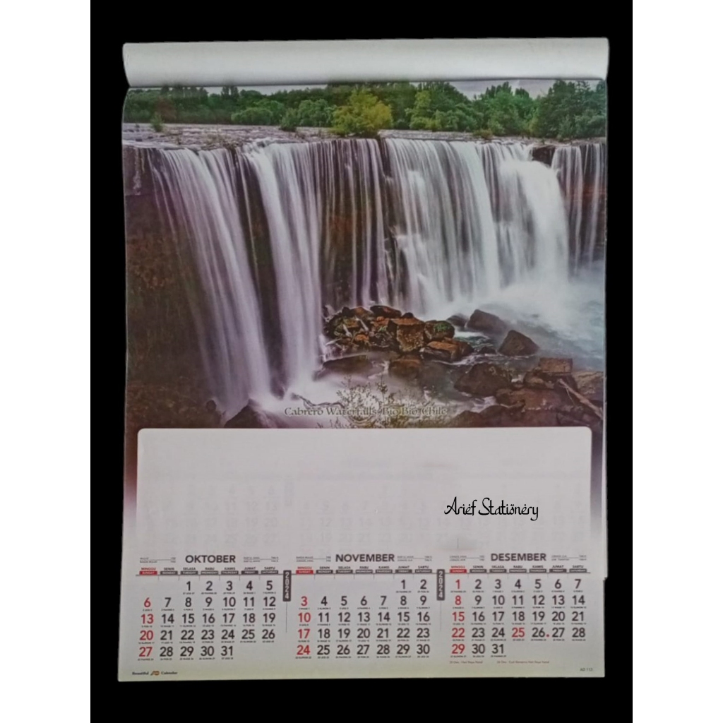 Jual Kalender Dinding Triwulan 2024 Motif Pemandangan Dunia Shopee